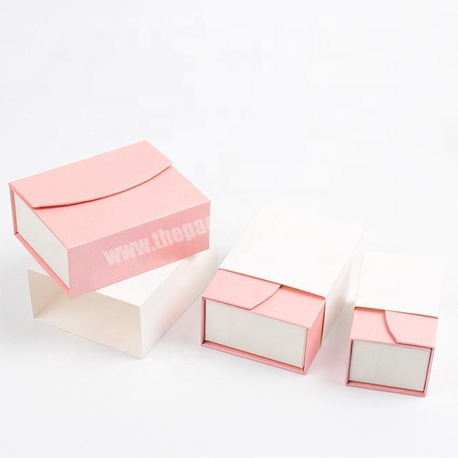 Custom pink two doors cardboard paper jewelry gift boxes