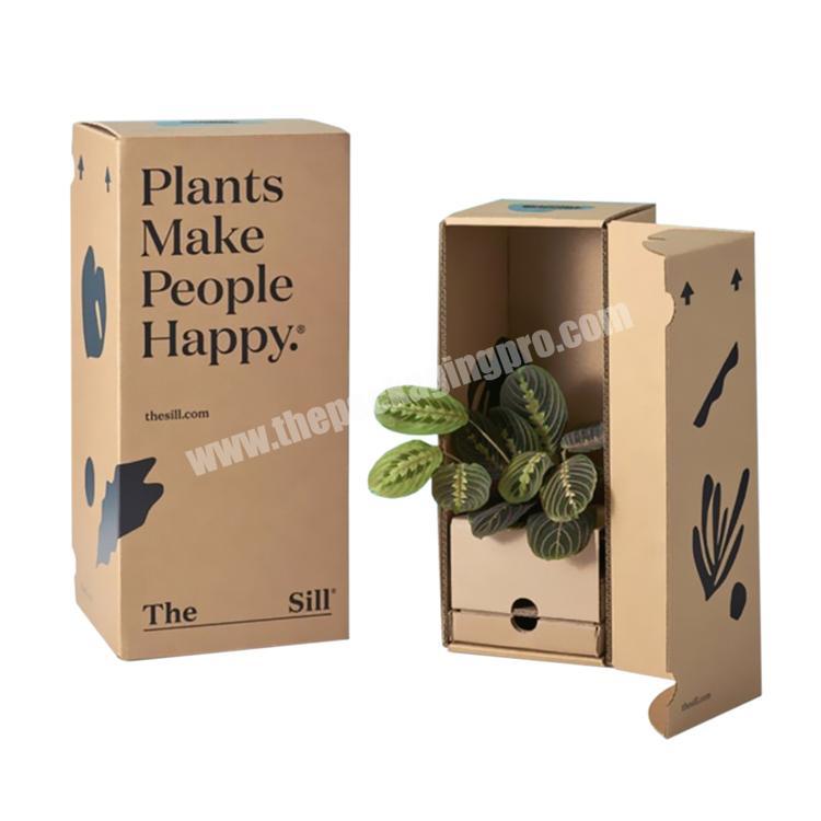 Custom plant packaging paper boxes potted live plant shipping box