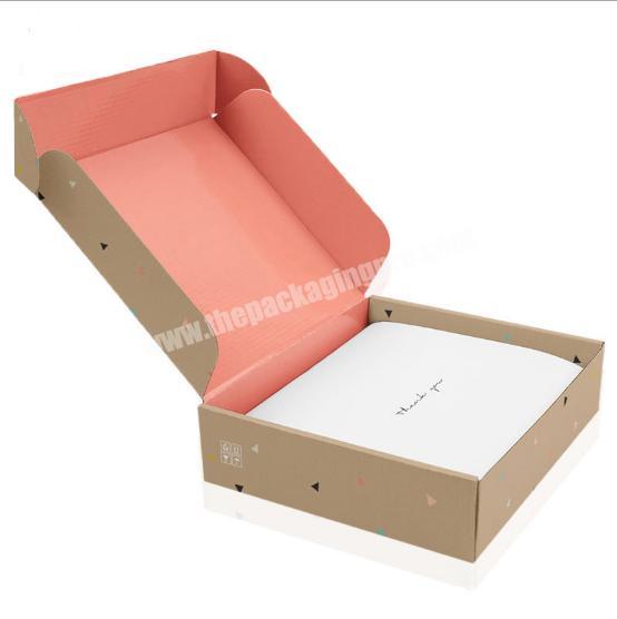 Custom printed color and logo corrugated shipping mailer box clothing packaging box
