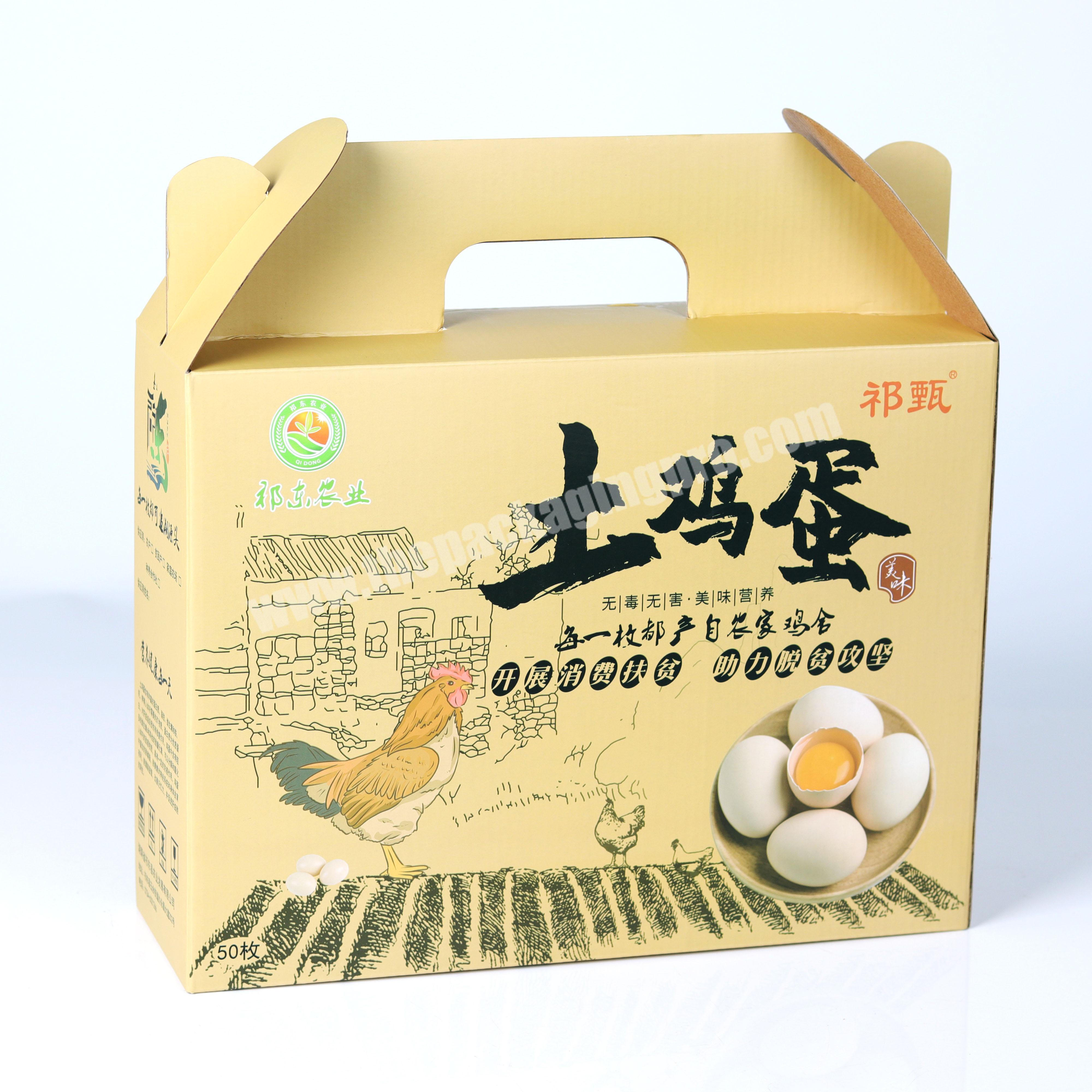 Custom printed eco friendly corrugated carton package recycled paper egg pack box