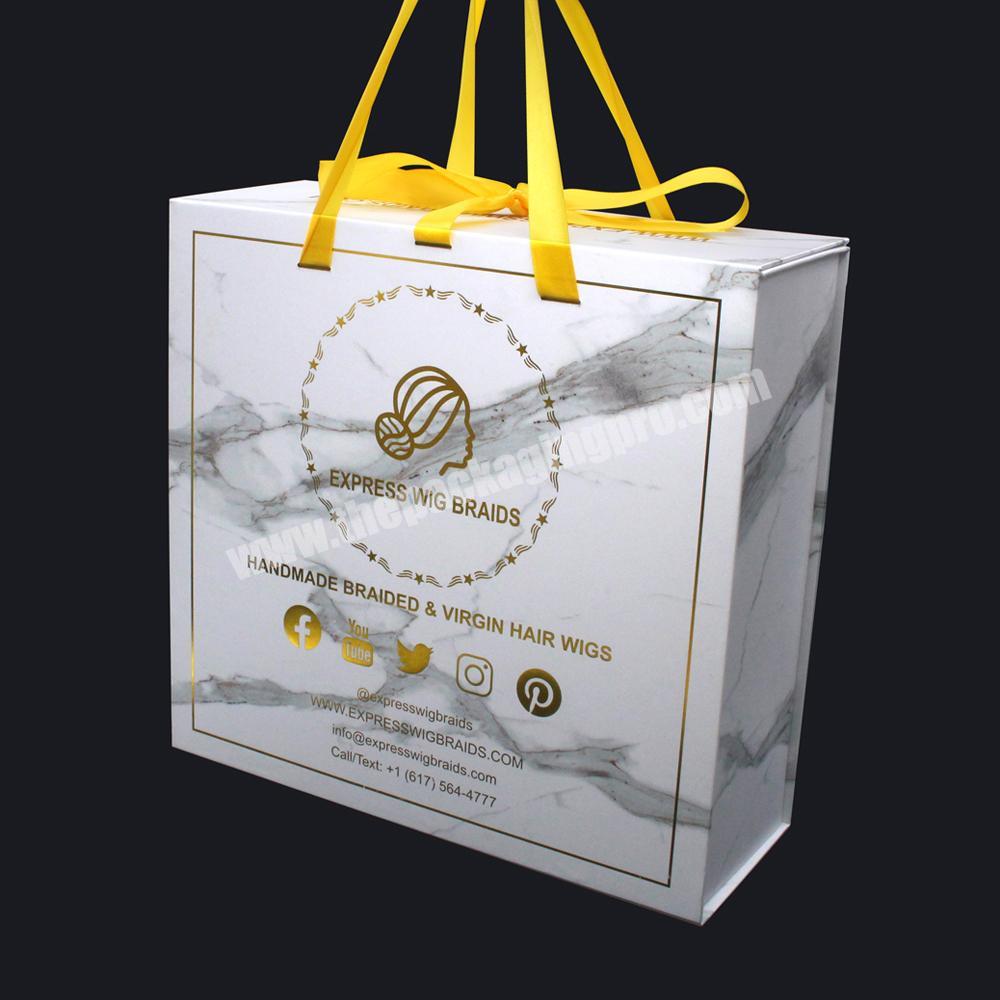 Custom folder printing rigid gift box clamshell embossed packaging box grande boite coffret cadeau vide