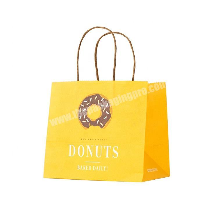 Custom printed luxury donut packaging gift bags for bakery shop