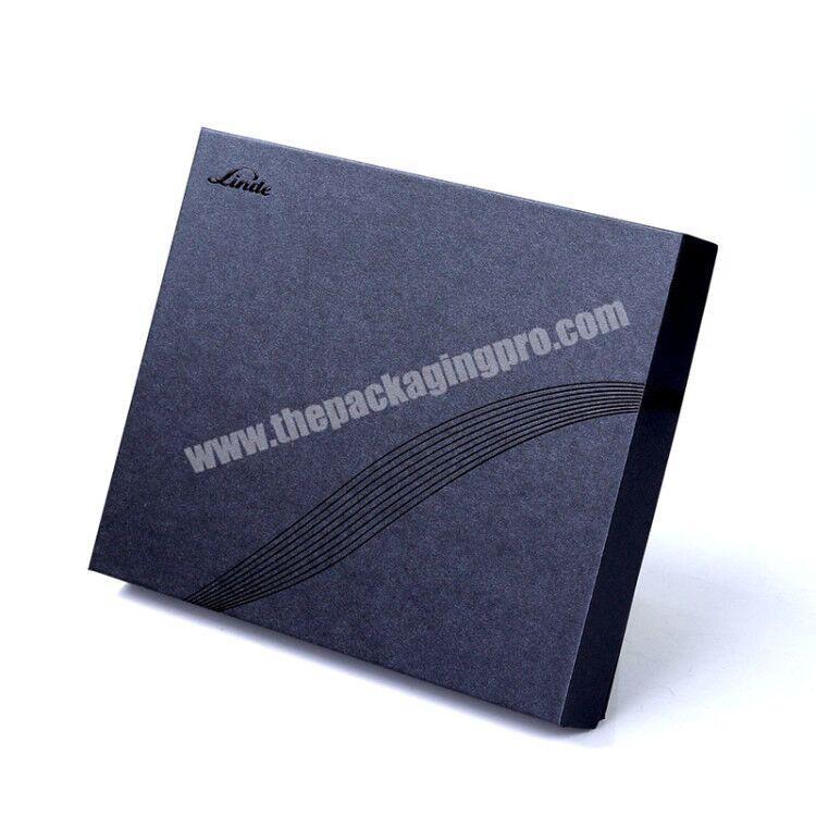 Custom printed luxury rigid cardboard black apparel boxes belt boxes packaging with logo