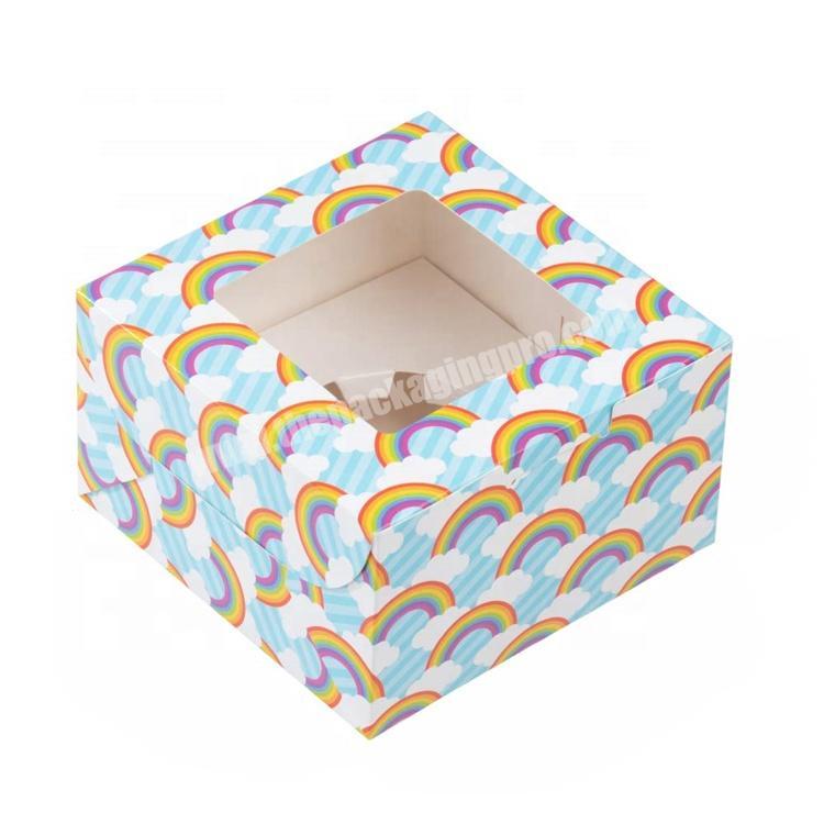 Custom printed mini cupcake boxes with window