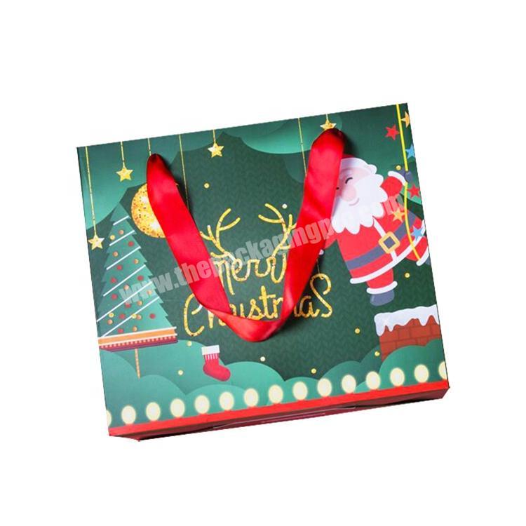 Custom printed packaging christmas paper bag for gift