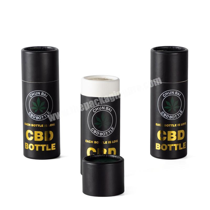 Custom printed round kraft paper tube for CBD Smoke oil bottle packing