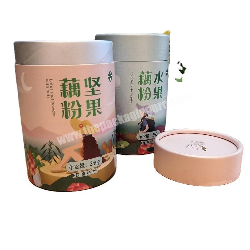 Custom printing cardboard paper round box cylinder box paper canister
