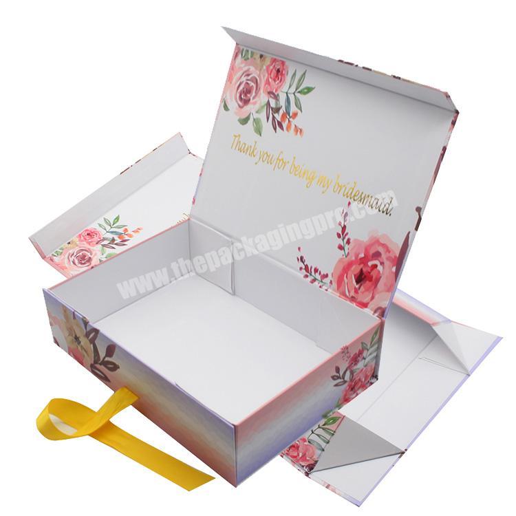 Custom printing paper high quality wedding souvenir favors gift box set for bridesmaid