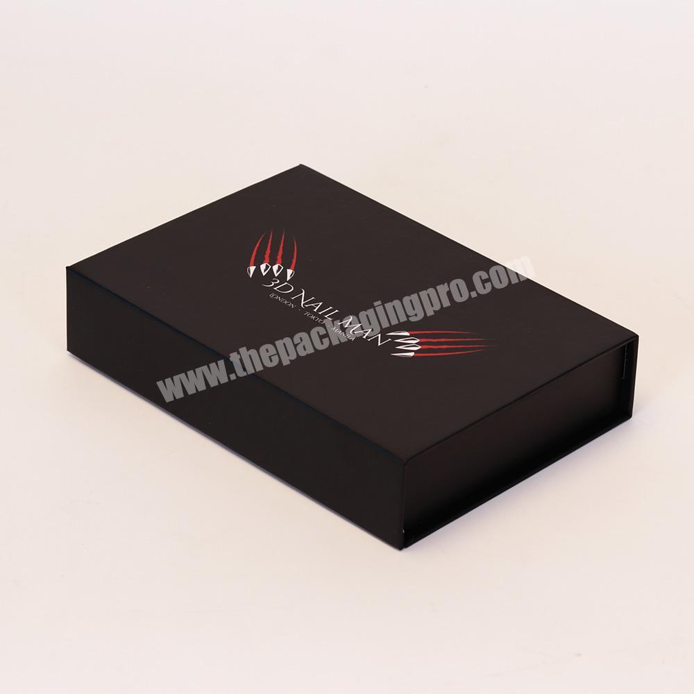 Custom private logo cheap plain small black cardboard magnetic gift boxes for packaging