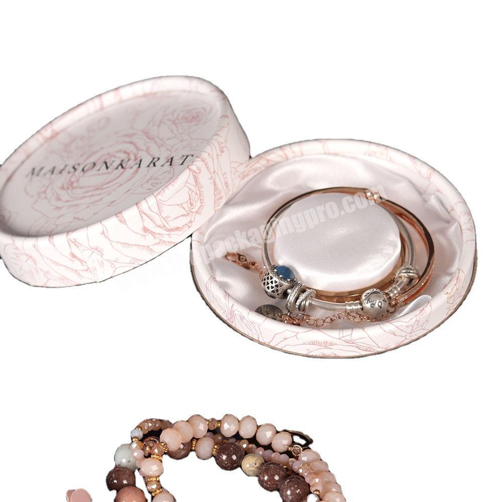 Custom size luxury round cylinder gift box Personalized Cylinder Jewelry Box With silk cloth insert