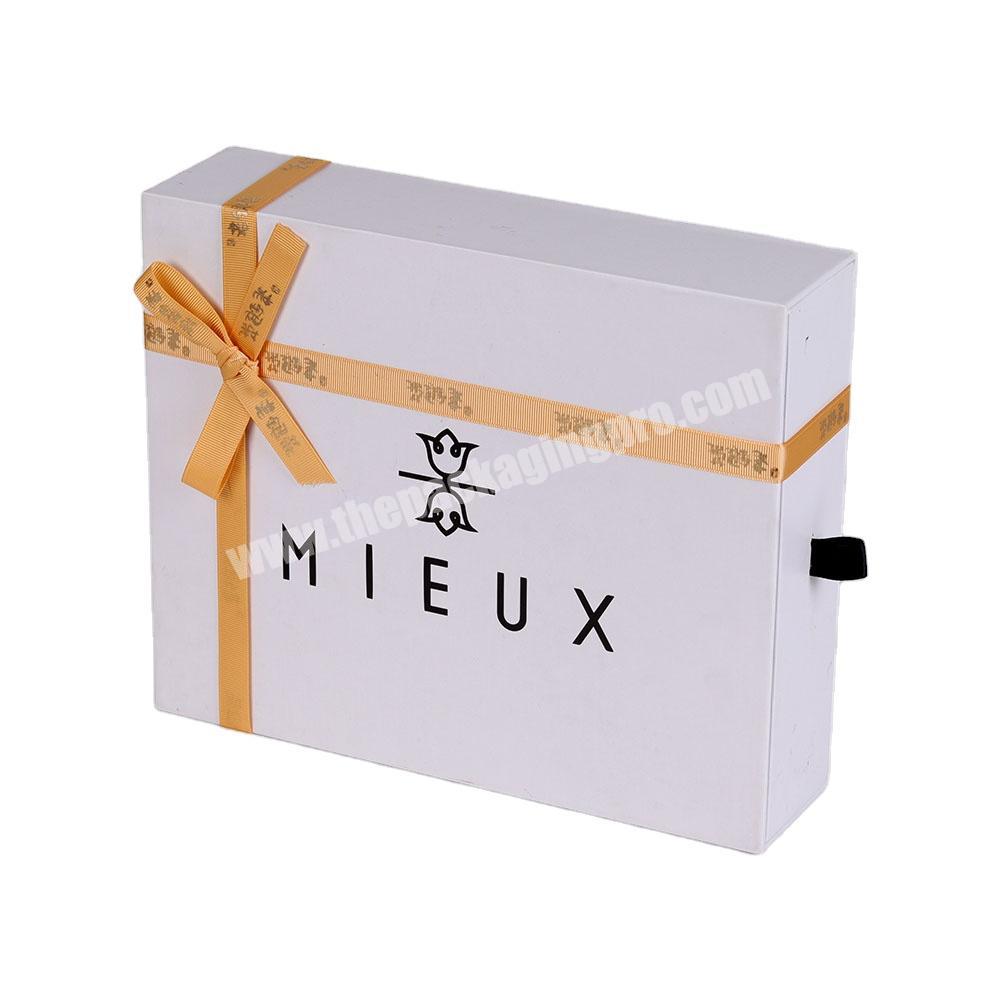 Custom sliding white luxury cardboard  drawer gift box packaging for retail
