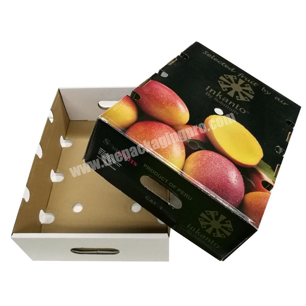 Custom vegetable fruit mango packing corrugated carton box