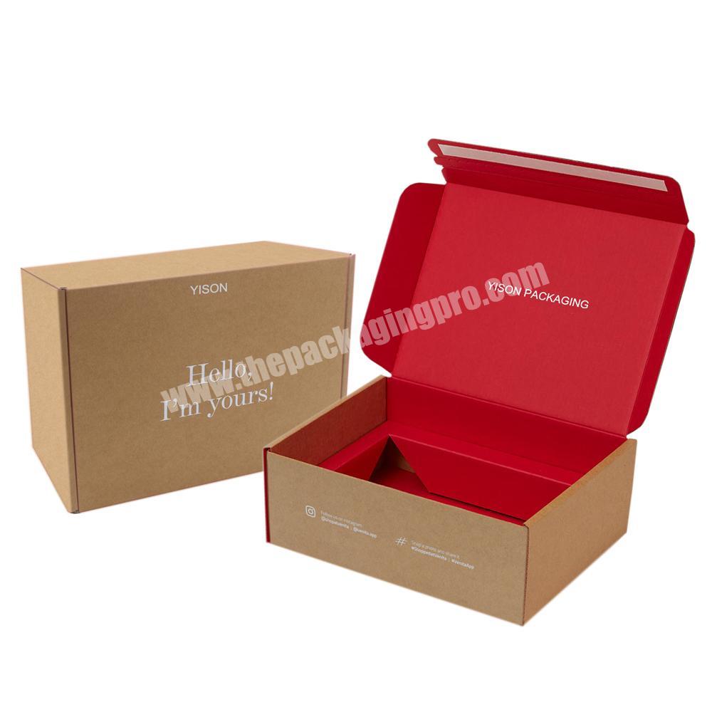 Customised Corrugated Quick Seal Peel Off Self Seal Postal Zipper Mailing Kraft Mailer Boxes Adhesive Tear Strips Box Custom