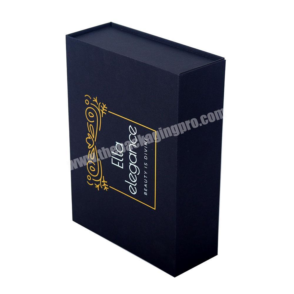 Customizable Design Eco Friendly Printing Black Paper Magnetic Folding Boxes Gift Packaging Custom Box