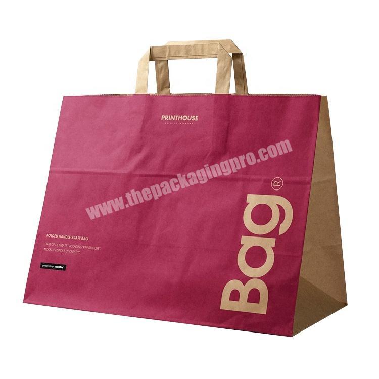 Customizable Flat handle Paper Carrier Bags with Custom Logo