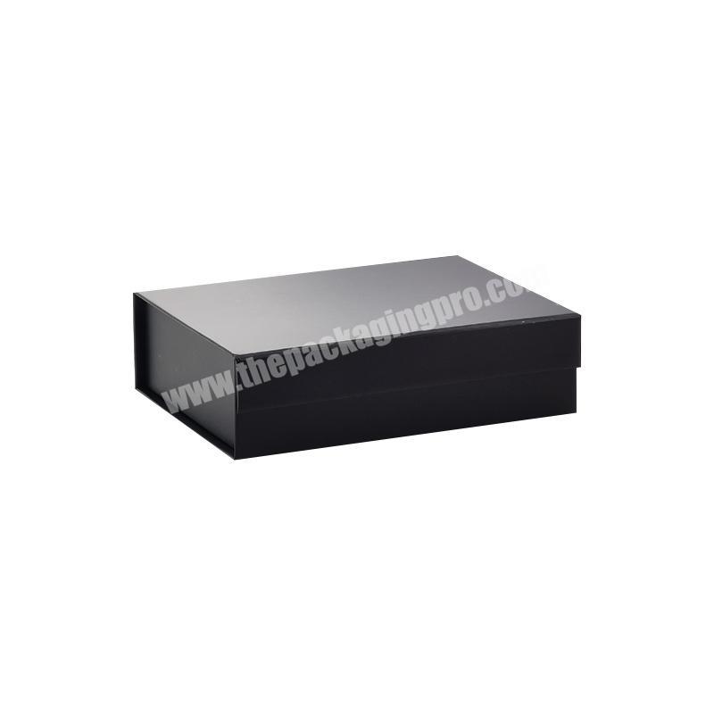 Customization Garment Clothing Black Matte Rigid Book Shape Magnetic Gift Folding Box