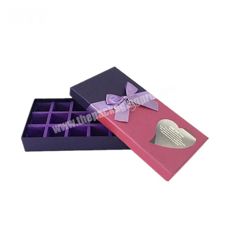Customized Cardboard Packaging Boxes with Divider Chocolate Paper Boxes with Window
