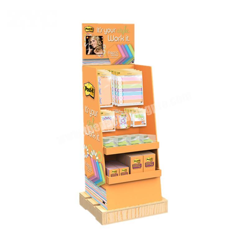 Customized Cardboard Shelf Display Stand with Peg Hooks for Daily Necessities
