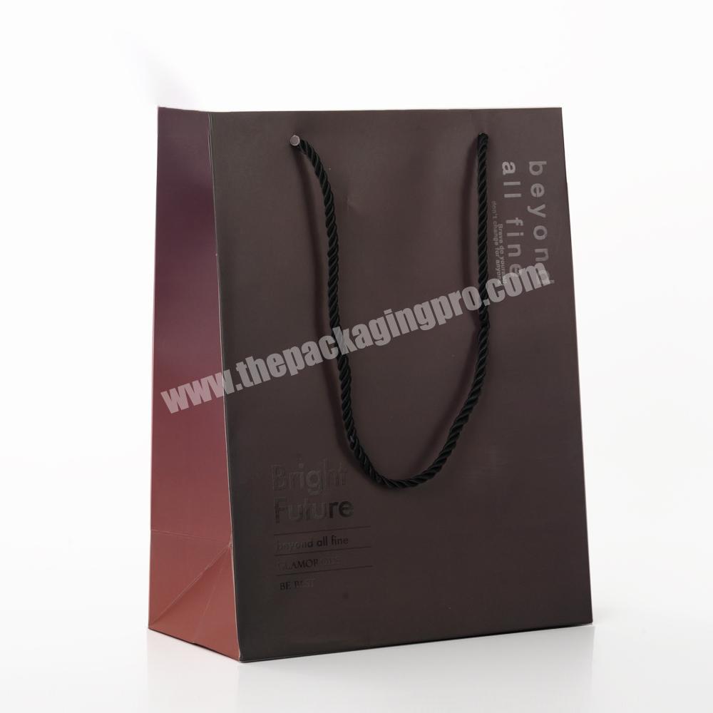 Customized Design Printed Paper Shopping Gift Paper Bag with rope