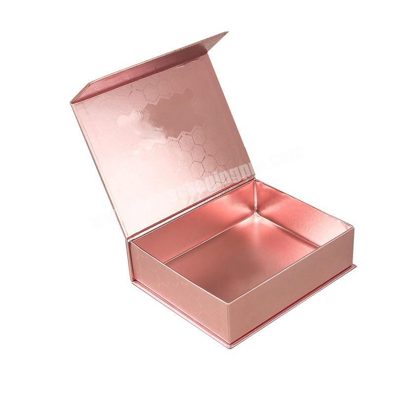 Customized Elegant Paper Packaging Rose Gold Magnetic Closure Cardboard Luxury Cosmetic Gift Box