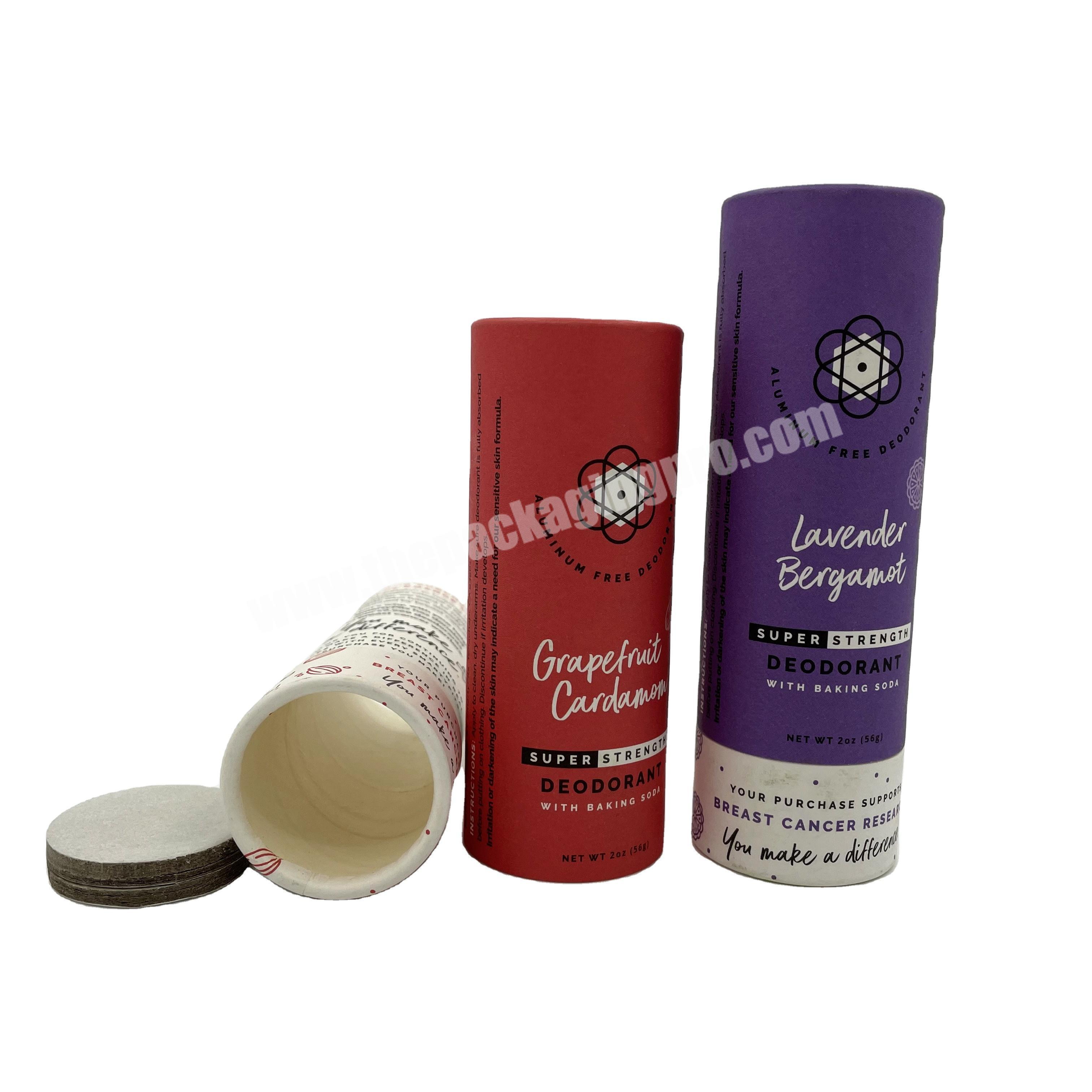 Biodegradable Custom Printing Round Paper Cardboard Push Up Paper Deodorant Stick Containers Paper Tube Packaging