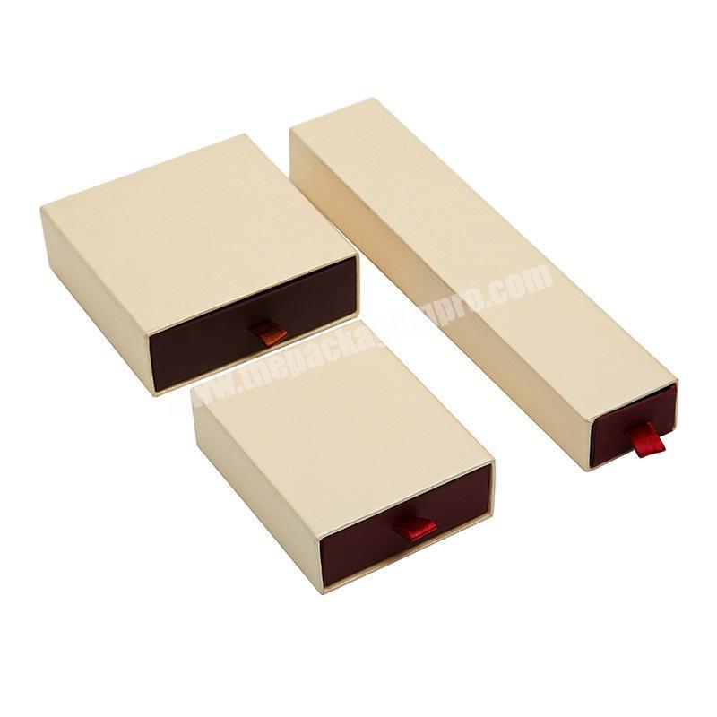Customized Logo Luxury Kraft  Paper Packaging Jewelry Boxes with Drawers