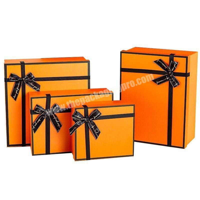Customized Luxury Orange Cosmetic Cardboard Paper Gift Box For Perfume Packaging