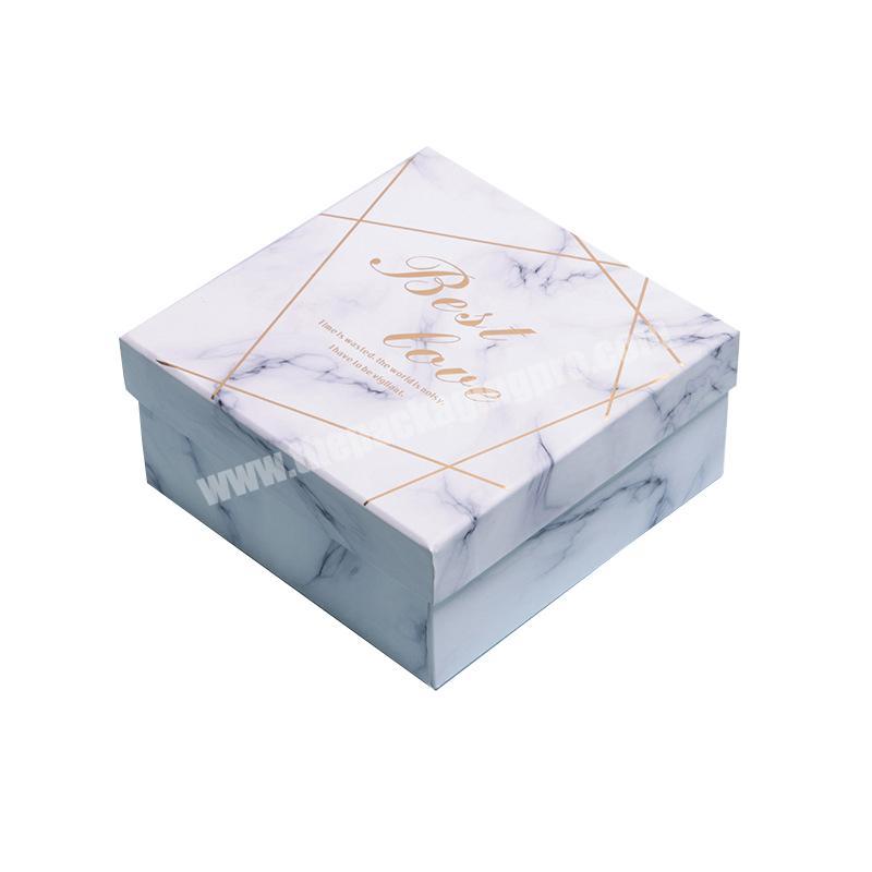 Customized Marble printing Small Cardboard Eco friendly Giftbox packaging boxes