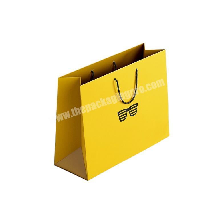 Customized cardboard eyeglasses store packaging shopping paper bag for sunglasses