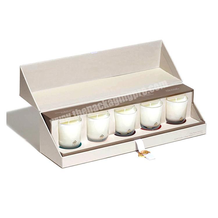 Customized cardboard votive candle box luxury packaging rigid paper box for candle packaging