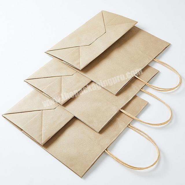 Customized custom take away food bag fashion shopping bag brown kraft paper bags