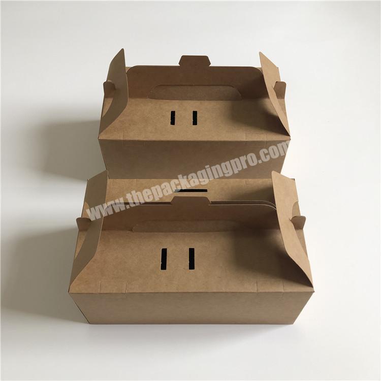 Customized design packaging cardboard disposable paper cake box with handle