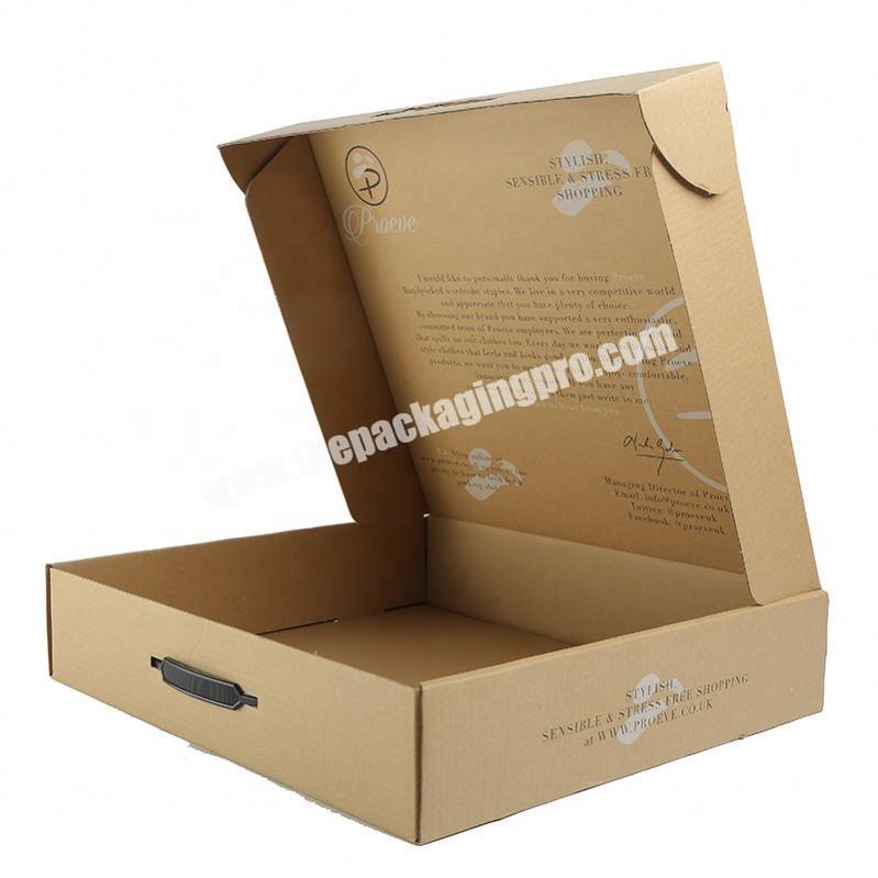 Custom logo print folding brown kraft paper gift box with clear window
