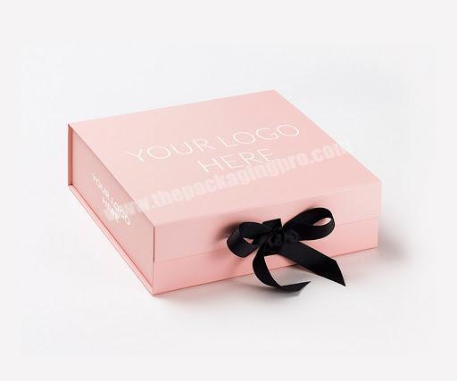 Customized handmade paper box folding rigid pink gift boxes for dress