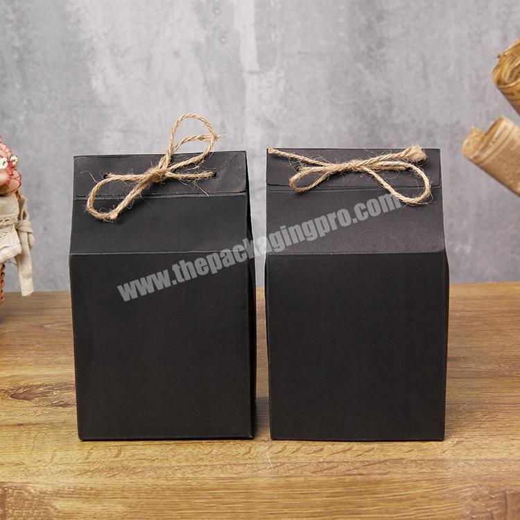 Brown Kraft Paper Gift Boxes Tea Packaging with Rope Closure