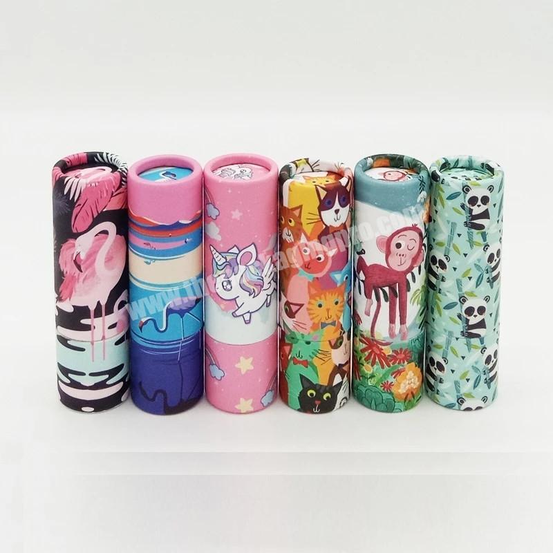 Customized push up lip balm lipstick deodorant paper canister cardboard cosmetic packaging