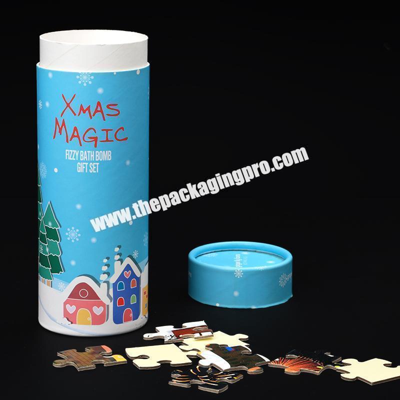 Custom Printed eco friendly eco friendly paper jar biodegradable paperboard puzzle container jar