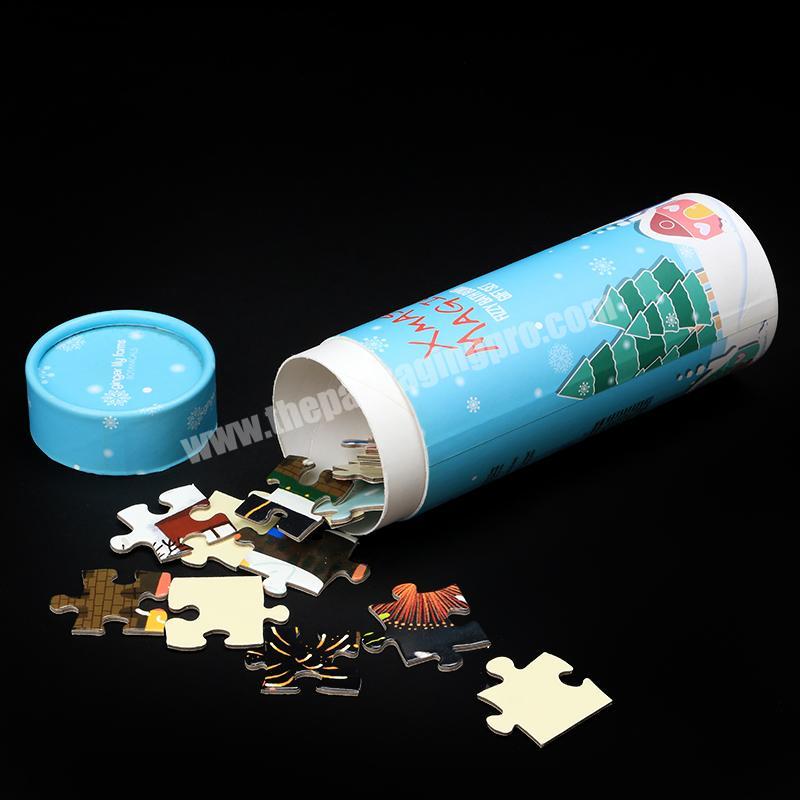 Customized recycled puzzle paper tube packaging cylinder