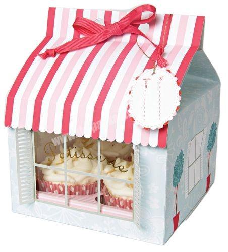 Cute Creative Printed Pink Sweet Square Stripes Fancy Birthday Candy Gift Paper Box For Kids Happy Favor Party