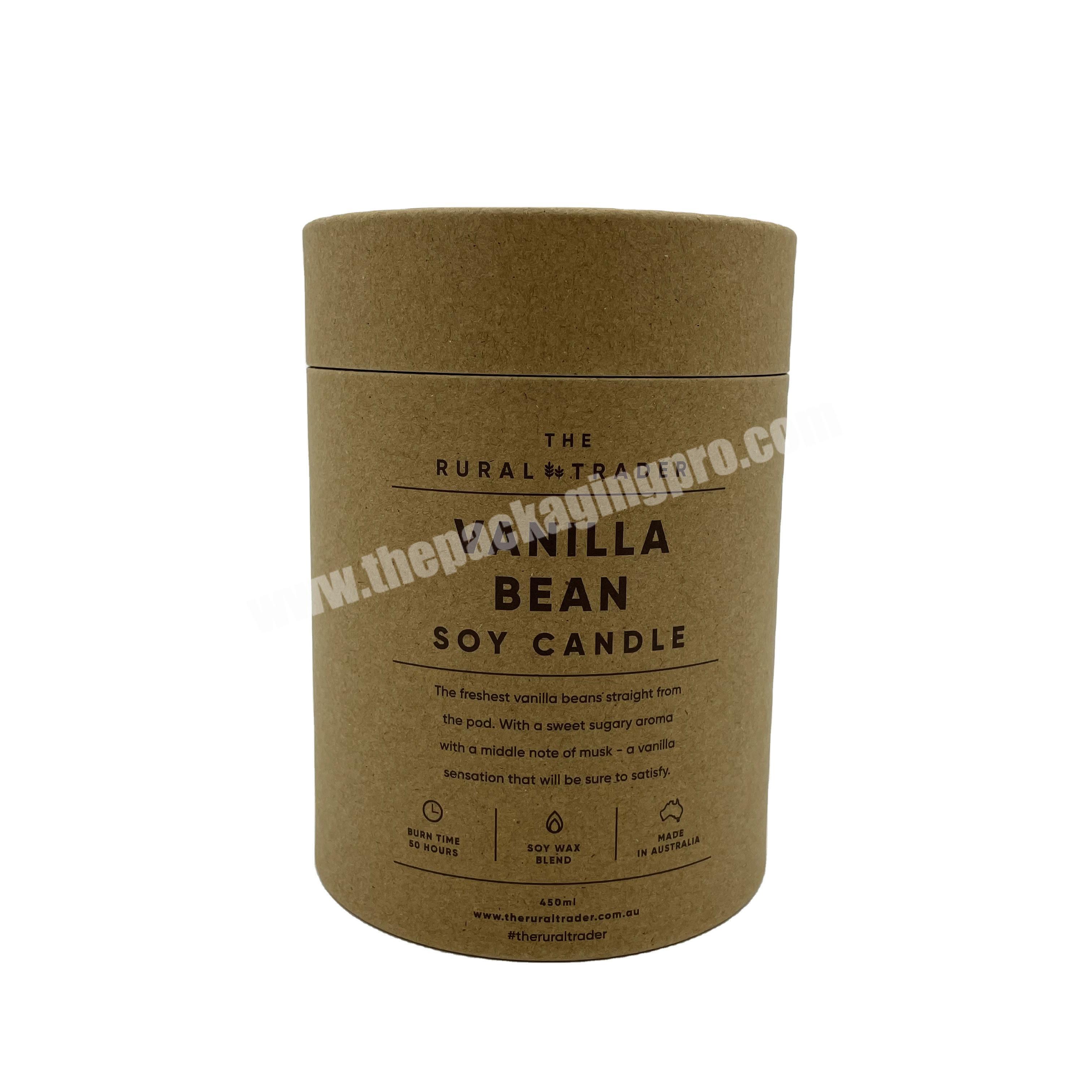 Biodegradable Printing Design Custom Round Cardboard Food Grade Tea Kraft Cylinder Paper Tube Packaging Box For Coffee