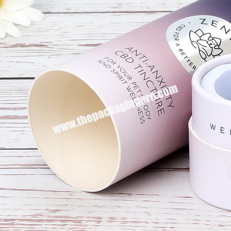 Fancy New Custom Design Tea/Candy/Toy/Underwear/Cosmetic Paper Tube Packaging Container with Gold Foil UV Printing