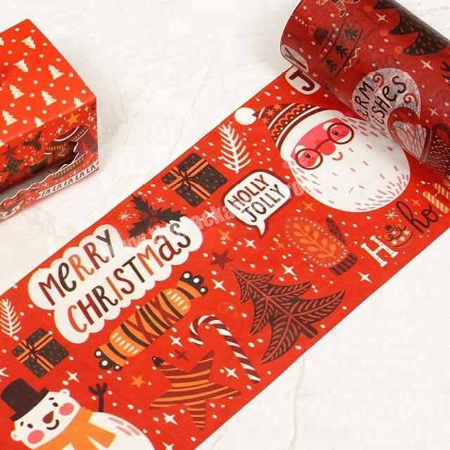 Decorative happy christmas custom washi tape paper printed