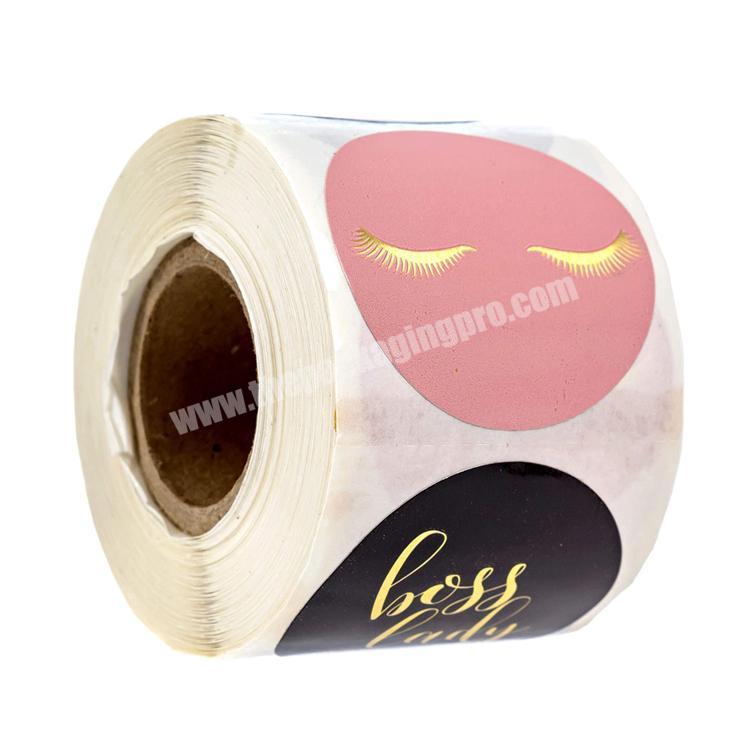 Different designs custom printed gold stock Lady Eyelash Stickers private eyelash box packaging label