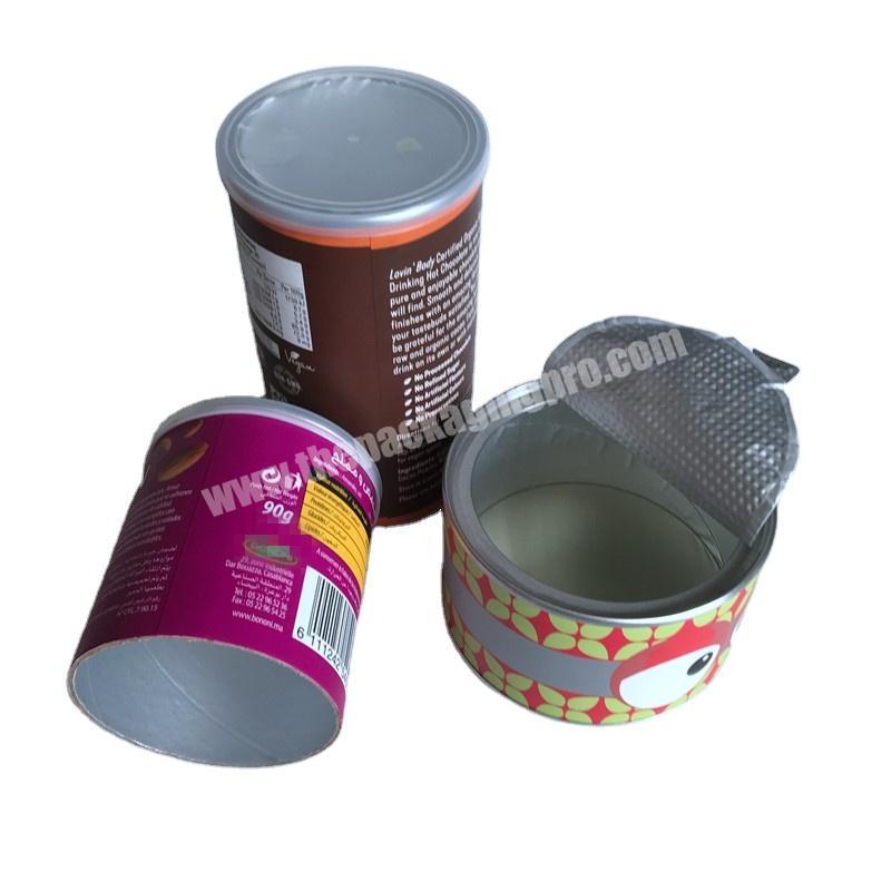 Easy Open End Lid Composite Food Grade Coffee Powder Packaging Paper Cans