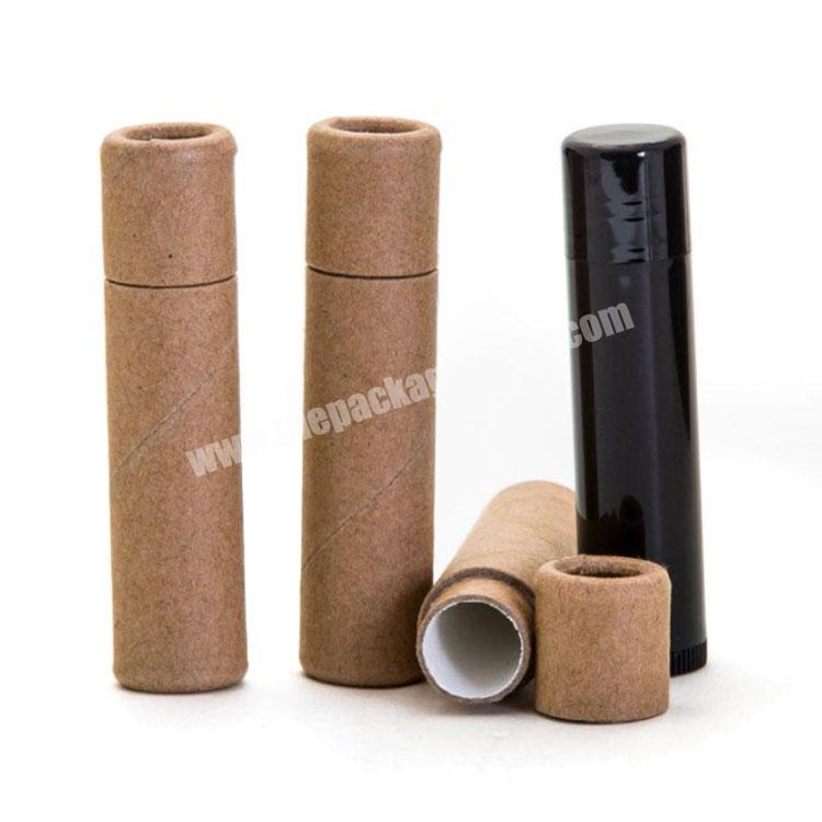Eco Friendly 100% Biodegradable custom 5 ML cylinder Lip Balm Tube Kraft paper packaging Cardboard Cosmetic Push Up Tubes