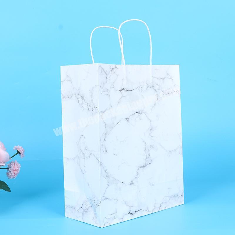 Eco-Friendly Paper Bag with Logo Print Marble Design Paper Bag For Apparel
