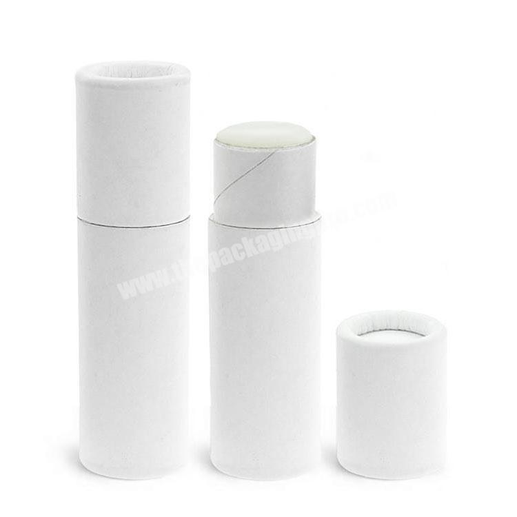 Eco-Friendly Recycled Matte White Kraft Cardboard Paper Container Kraft Lip Balm Tube Packaging