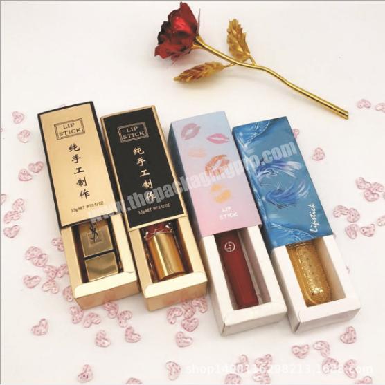 Eco-friendly Biodegradable factory wholesale custom Two tuck end box for Lip gloss and lipstick and lip oil