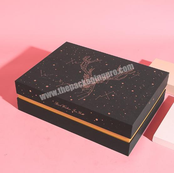 Eco-friendly Biodegradable factory wholesale custom lid and base box for wig and Eyeshadow palette and shirt