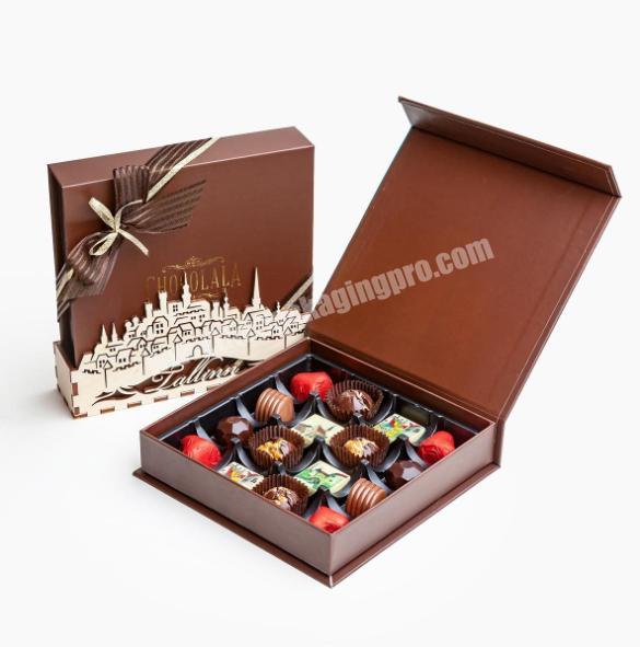 Eco-friendly Biodegradable factory wholesale custom magnet folding paper box for chocolate